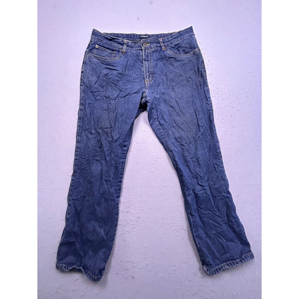 Croft & Barrow Classic Fit Flannel Lined Denim Blue 36x34 Mens